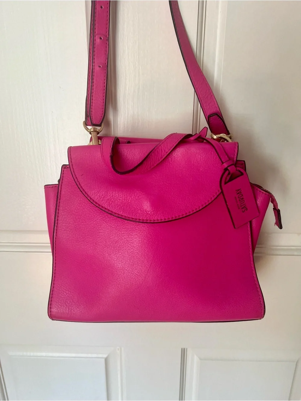 kate spade Saturday Bright Pink Leather Satchel